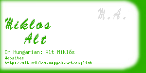 miklos alt business card
